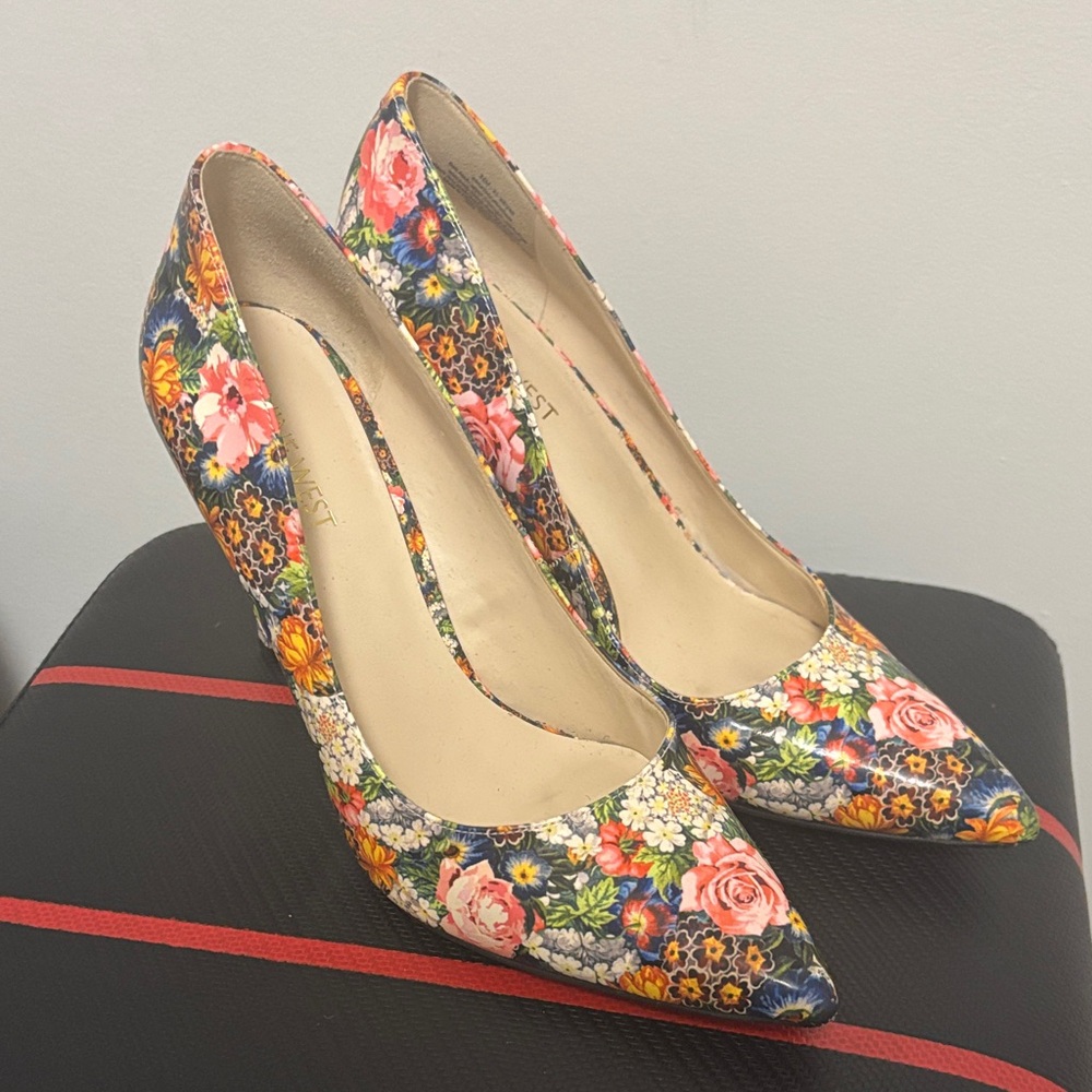 Nine West Multicolor Floral Heels